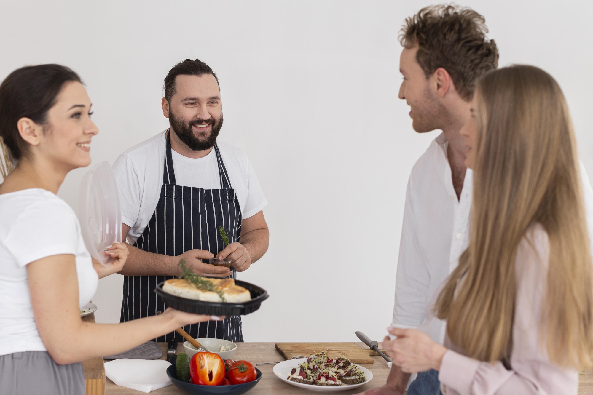 Team tasting session in studio